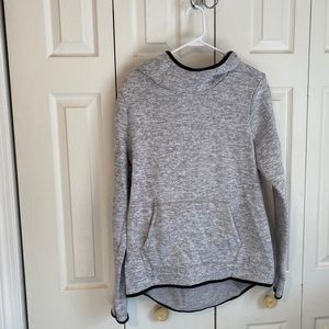 Gray and Black Trim Sweatshirt Hooded